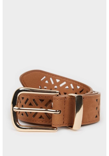 Defacto Kadın Dikdörtgen Toka Suni Deri Jean Kemeri F3359axnsbn69 Kahve