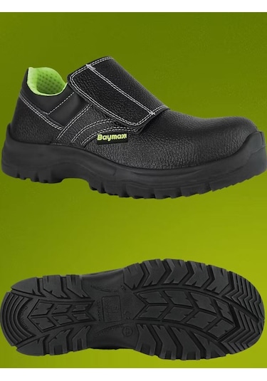 Baymax S-05 S2 Çelik Burun Hakiki Deri Koruyucu İş Ayakkabısı Siyah