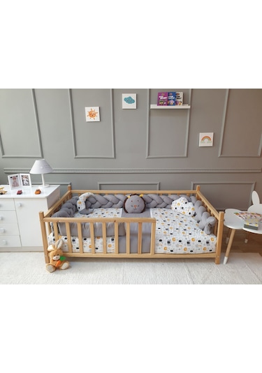 Montessori Beşik Uyku Seti - Örgü Kenar Koruma