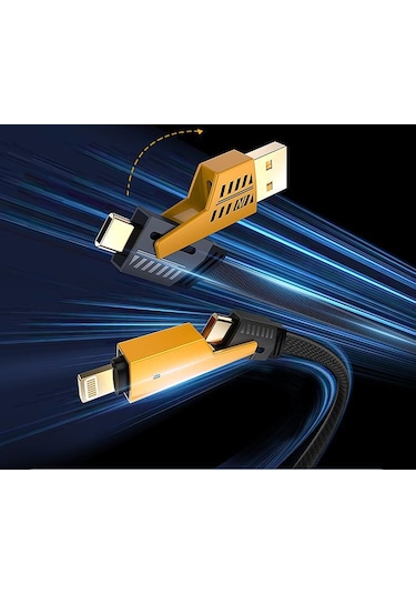 Snapbuy 4'ü 1 Arada Dönüştürücülü Hızlı Şarj Kablosu 1 Metre 1 Metre