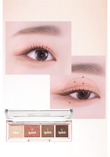Yoğun Pigmentli Mat Ve Işıltılı Tonlar Barındıran 4'lü Far Paleti Day Vibe Palette 4 Prima Pink 4