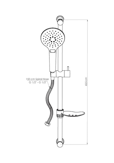Gpd Sürgülü Duş Seti 3 Fonksiyonlu Siyah Dst57-S Diğer