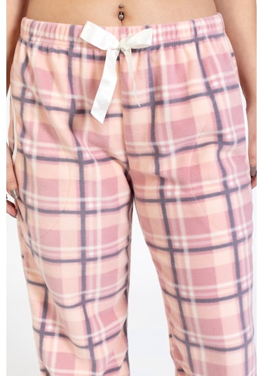 Kadın Polar Kışlık Eşofman Alt Waynap Polar Alt- Açık Pembe