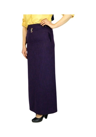 Kadın Mor Kumaş Uzun Etek Erm169-Mor-38 Mor