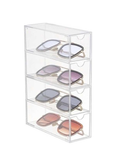 Tongxida 4 Katmanlı Akrilik Çekmece Vitrini, Toz Geçirmez, Şeffaf Masaüstü Saklama, Yeniden Kullanılabilir Diğer