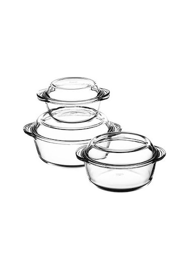 Paşabahçe Borcam Yuvarlak Tencere Seti 3'lü