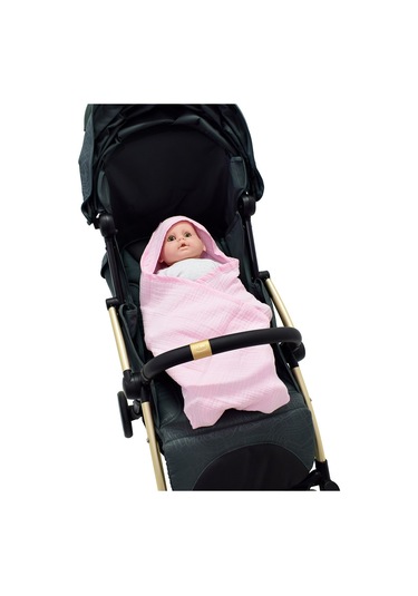 Ezh Başlıklı 4 Kat Müslin Bebek Battaniyesi 92x82 Cm 1209