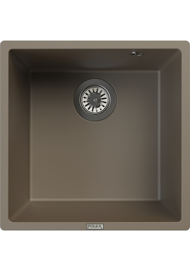 Polex Cristalüx Granit Evye P-X40 Toprak Tezgah Altı Ve Tezgah Üstü Kare Mutfak Evyesi 53.8x44 CM