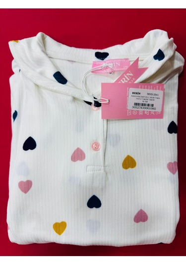 Berin Bayan Pijama Takımı-2041 Beyaz - Çok Renkli