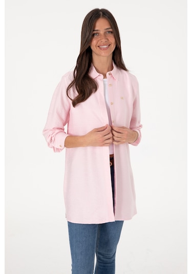 U.s. Polo Assn. Kadın Açık Pembe Gömlek Tunik Dokuma 50306411-vr078 Acık Pembe