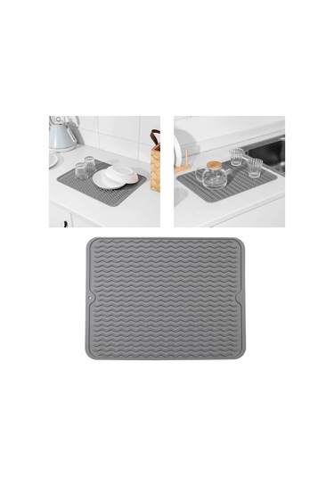 Suntek 40x30cm Silikon Bulaşık Kurutma Mat Tahliye Pedi Bpa