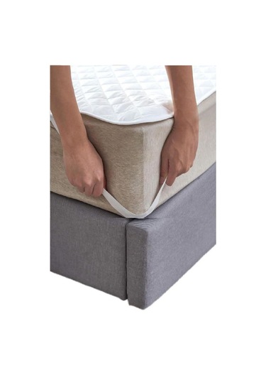 Bebesi Kapitoneli Sıvı Geçirmez Alez 150x200 Cm Tek Kişilik Köşe Lastikli Beyaz