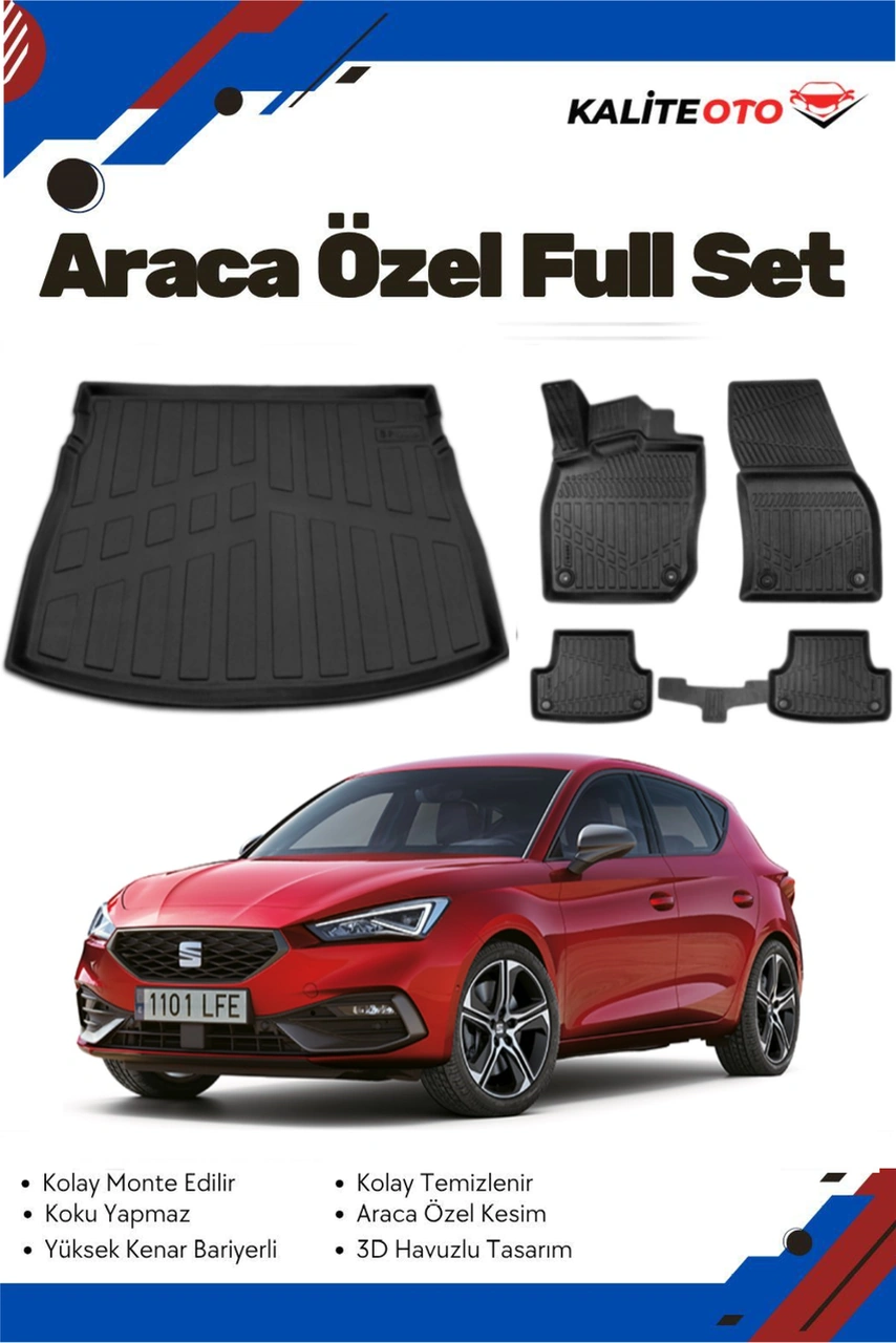 Seat Leon 2025 Model Yumuşak Paspas+bagaj Havuzu Seti