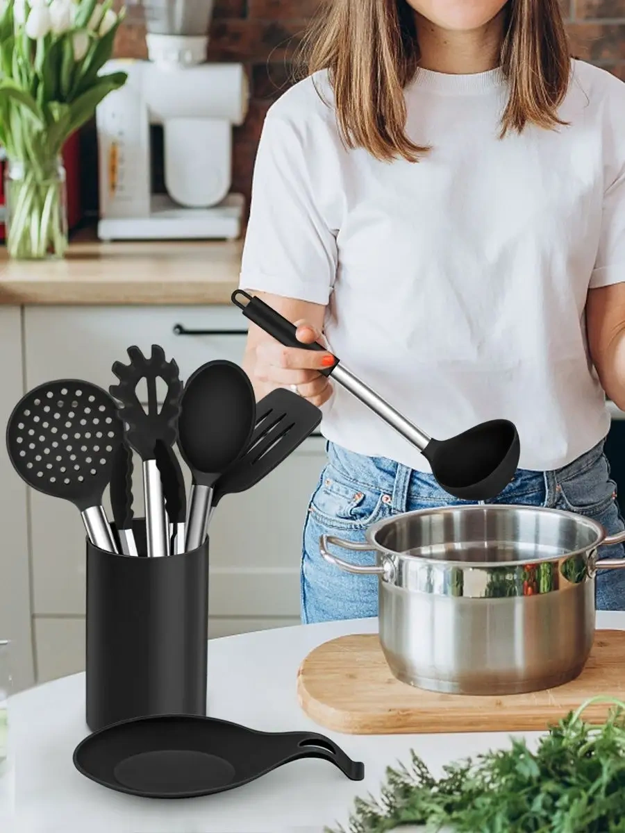 Teamfar 9 Parçalık Mutfak Aletleri Seti 90179738 Siyah