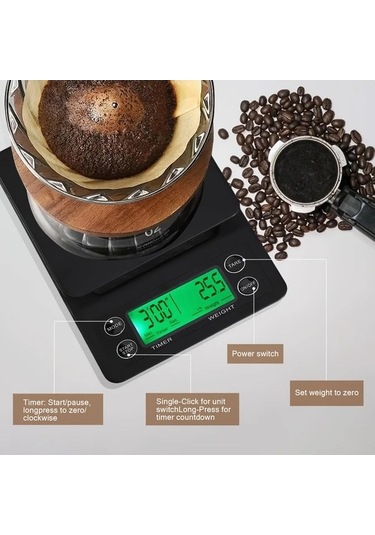 Fastbuy 5 Kg Kapasite 01g Hassasiyet Dijital Mutfak Tartısı Zamanlayıcı Pil Çalışır -