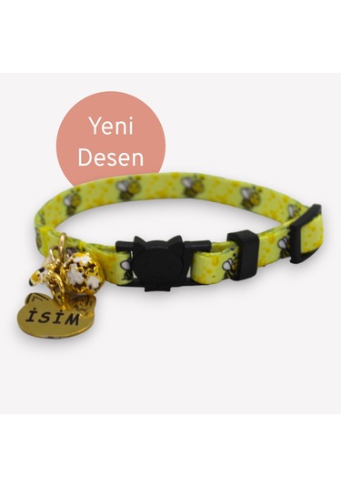 Caramelos Güvenlik Kilitli Kedi Tasması, Isimli Kedi Tasması Askk