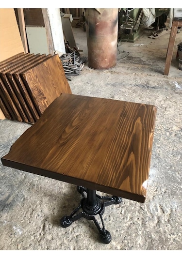 Bintaşmobilya Ceviz Renk Kütük Cafe Masası Imalatı Istanbul 60X60.Cm
