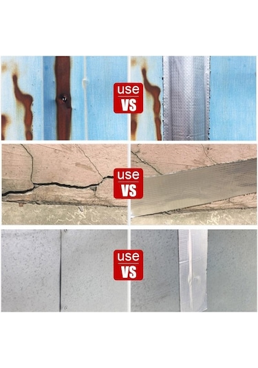 Yüksek Sıcaklık Dayanımı Su Geçirmez Bant Alüminyum Folyo Kalınlaşmak Butil Bant Duvar Çatlak Çatı Kanalı Onarım Yapışkan Bant 1mx5cm