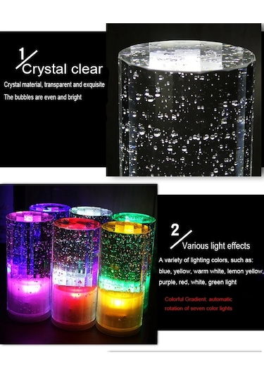 Sones Usb Şarjlı Led Yuvarlak Çubuk Kristal Lamba Ktv Atmosfer Dekoratif Işık, Renk: Mavi Diğer