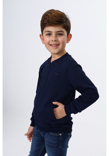 Toontoy Erkek Çocuk Nakışlı Hırka Lacivert