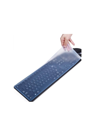 Bilgisayar Pc Klavye Silikon Koruyucu - 45*14Cm