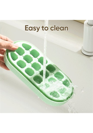 Kosona Portatif Basma Silikon Buzluk: 18 Bölmeli Kapaklı, Hijyenik Buz Çıkartma, Pratik Doldurma, Mutfak Aleti Mor Çok Renkli