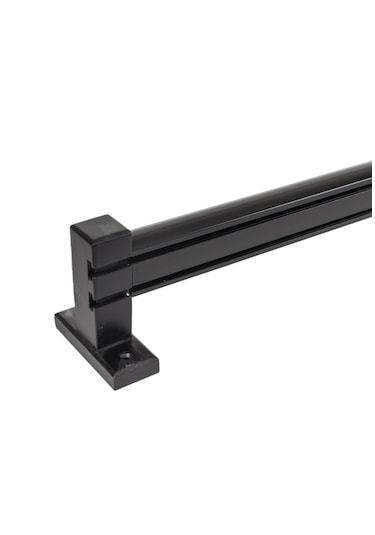 Ahşap Başlıklı Alüminyum Dekoratif Ray Korniş Siyah 250 Cm