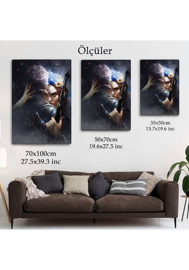 Ağlayan Ukraynalı Savaçcı Kadın Ve Sevgilisi Duvar Tablosu-6279 35 X 50