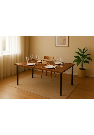Çalışma Yemek Masası 105 70 Metal Ayaklı