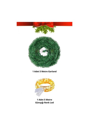 Özel Seri Gürleştirici Dekor Şerit Günışığı Ledli Çam Ağacı Yeni Yıl Yılbaşı Süsü Işıklı Garland