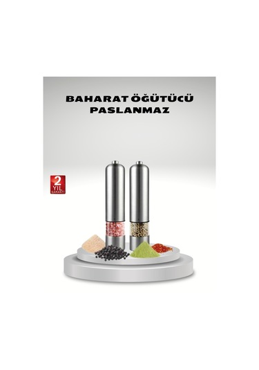 Otomatik Pilli Tuz Ve Karabiber Öğütücü Seti Renkli