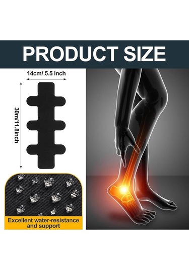 Suntek 8 Adet Çapraz Kas Bandı Elastik Sarma Atletik Bant Siyah