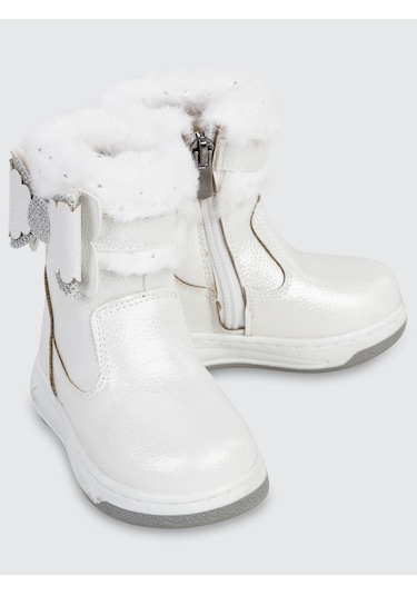 Civil Boots Kız Çocuk Kürklü Vakko Bot 21-25 Numara Beyaz