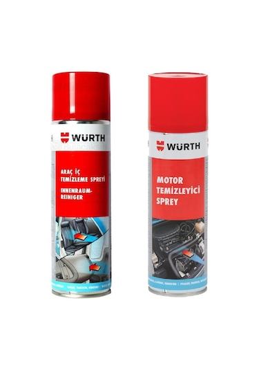 Würth Motor Temizleyici Sprey + Araç Içi Temizleyici Sprey 500 Ml N11.218