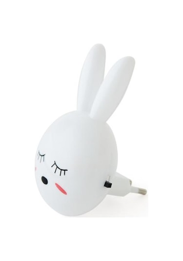 Urban Mood Tgl-32 Tavşan Desenli Gece Lambası - Beyaz Beyaz
