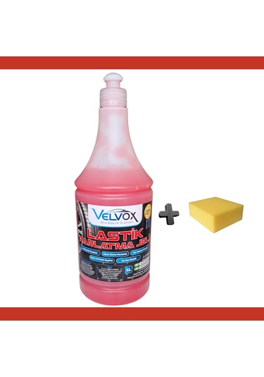 Velvox Lastik Parlatma Jeli 1000 Ml Yoğun Kıvam + Sünger