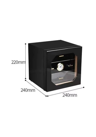Cigarloong Camlı 3 Çekmeceli Puro Kutusu Humidor Siyah 60's