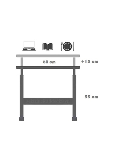 Servetavcı Laptop Sehpası Çalışma Masası Yemek Sehpası 60 x 35 Atlantik Çam