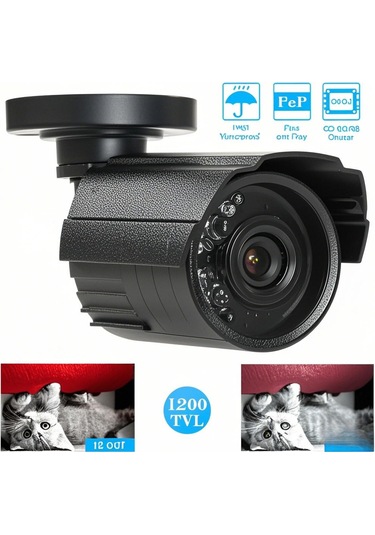 Aubyhe Ip66 Su Geçirmez 1200tvl Cctv Kamera, 24 Infrared Işık, Gündüz/gece Görüşü, Metal Kasa, Dışarıda Ve İçerde Kullanım