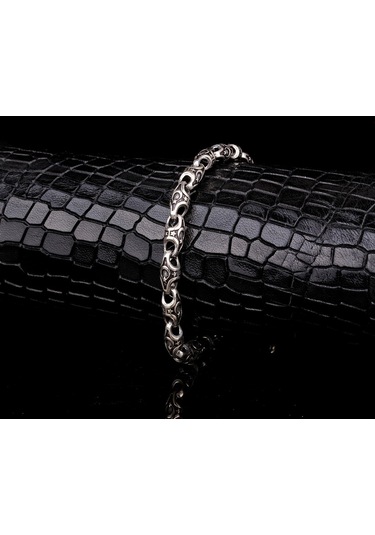 925 Ayar Gümüş Ayyıldız Motifli Erkek Bileklik