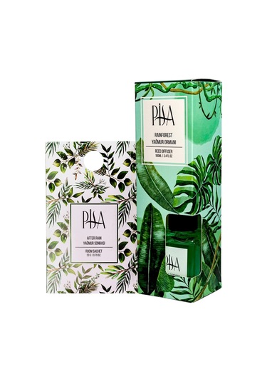 Pisa Yağmur Ormanı Çubuklu Oda Kokusu 100 ML + Yağmur Sonrası Oda Kesesi 20 G