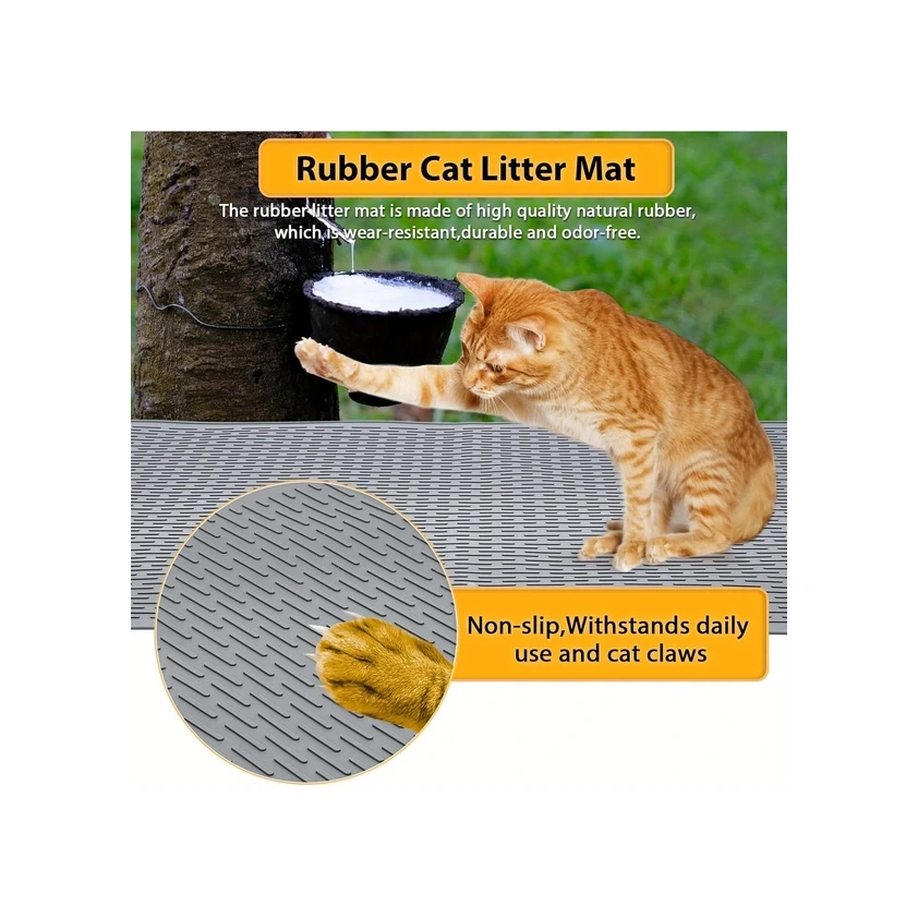 Gateesat 1 Adet Gri Kedi Tuvaleti Pedi, Su Geçirmez Yumuşak Ve Kolay Temizlenen İç Mekan