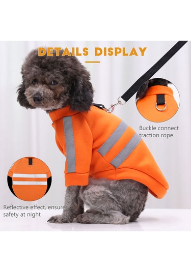 Geeksen Köpek İçin Traktörlü Reflektörlü Sweatshirt Turuncu - S