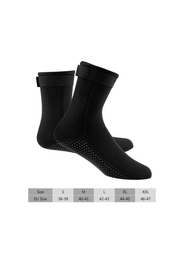 Xindoker Erkek Kadın Dik Kalın Neopren Su Çorabı - Isı Tutucu, Kaymaz Önlü, Su Geçirmez - Suların Altında Sporlar İçin Xl Siyah Siyah