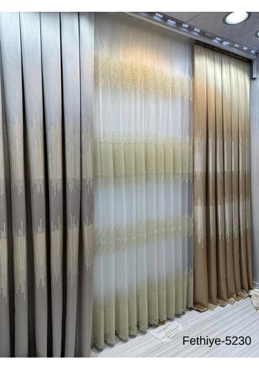 Nivemeshome Fethiye 614178 Taş V-5230 1/3 Sık Pileli Fon Perde Apm Taş