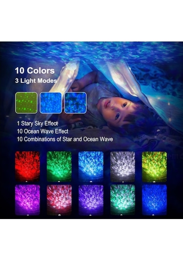 Uzaktan Kumandalı Led Starlight Projektör-beyaz Beyaz