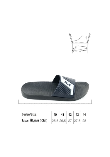 Gezer Erkek Yazlık Pu Taban Suni Deri Islak Zemine Uygun Ev Bahçe Havuz Plaj Terlik Lacivert