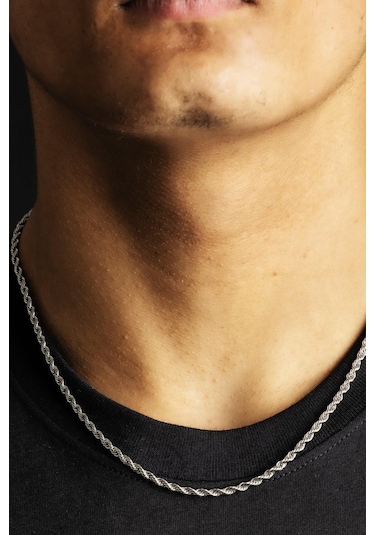 Burgu Halat Erkek Çelik Zincir Kolye Bileklik Seçenekli B028 Beyaz