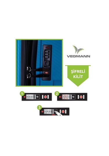 Vegmann Polipropilen Pp Atlas Mavi Büyük Boy Valiz Mavi