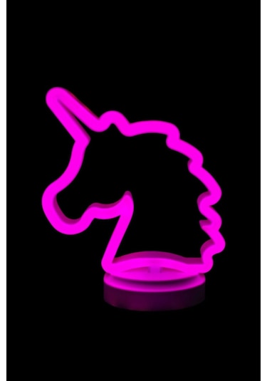 Büro Ev Ofis Hediyesi İçin Usb Pilli Neon Işıklı Unicorn Masaüstü Gece Lambası Diğer